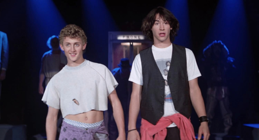 Still image from Bill & Ted&#039;s Excellent Adventure.